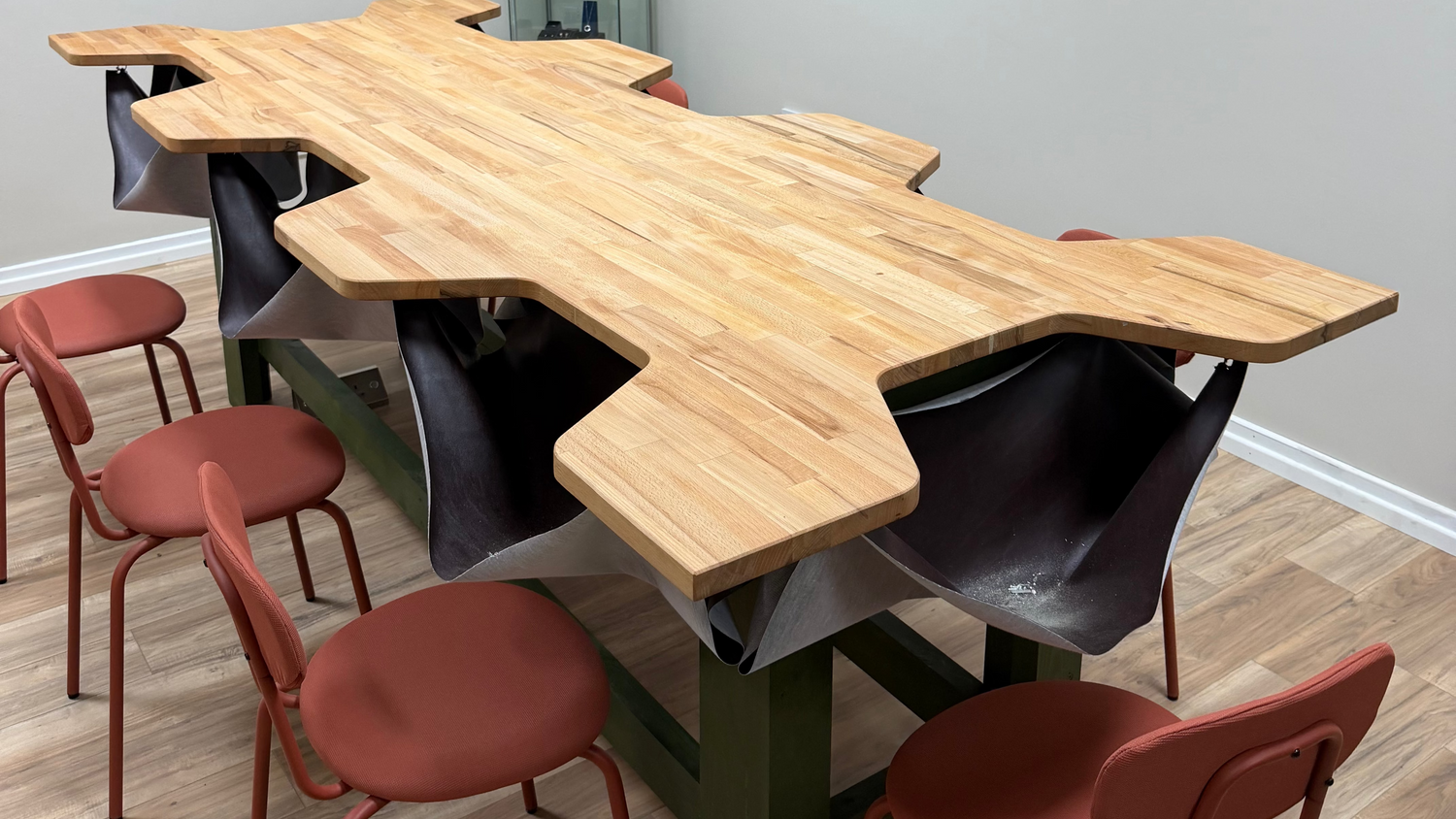 Large jewellery bench for teaching jewellery workshops